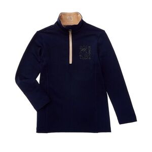 Bogner Girls Ida Layer quarter zip Pullover top in midnight Blue